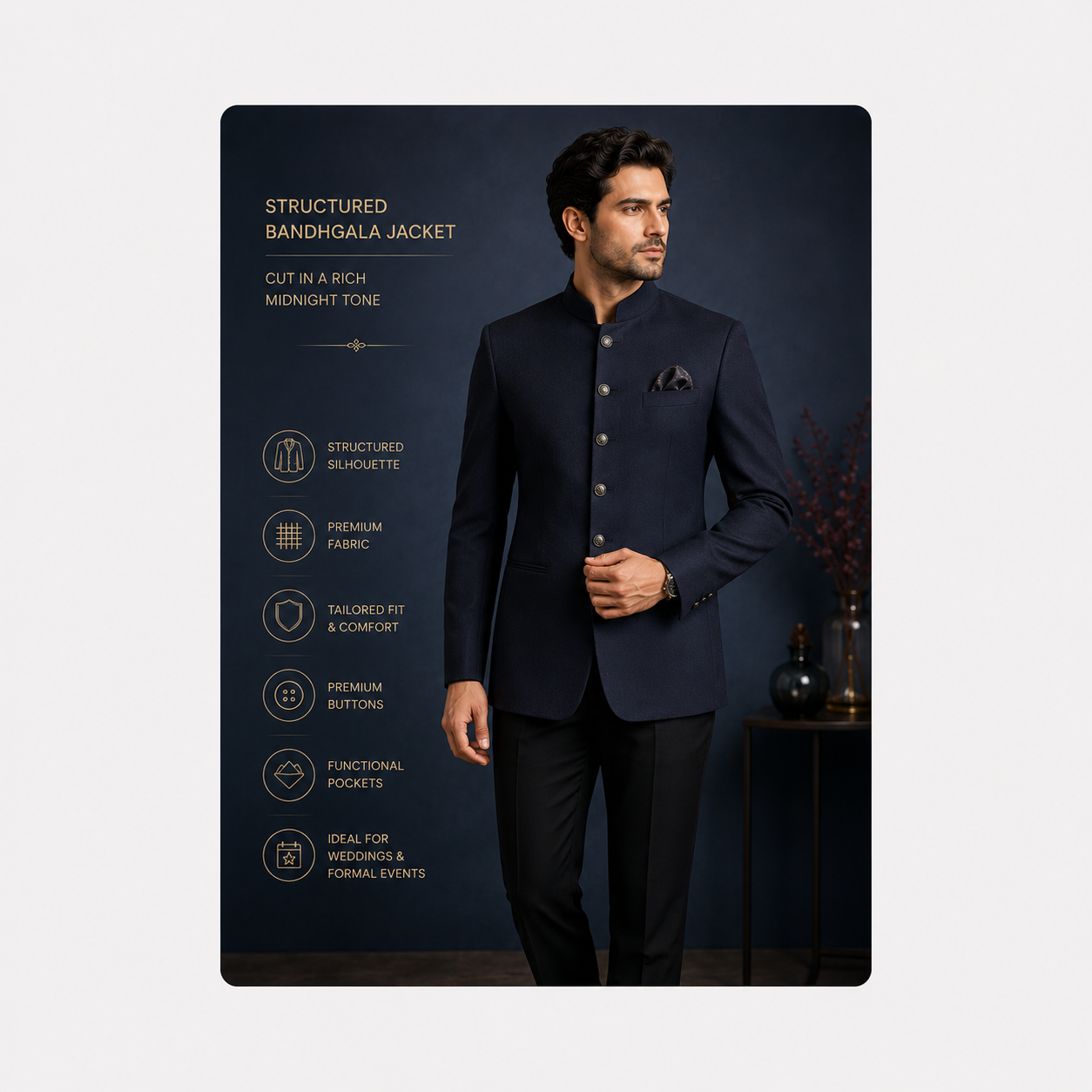 Midnight Bandhgala Jacket